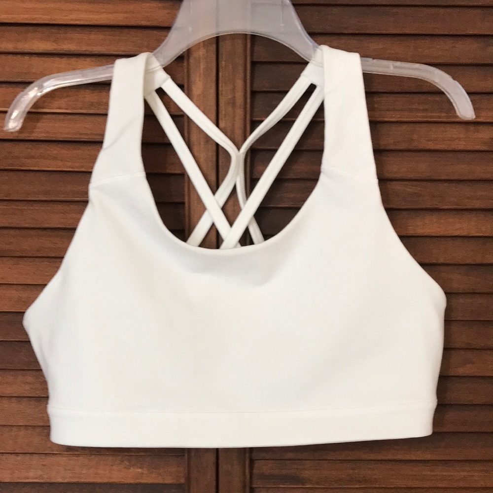 White size large sports bra